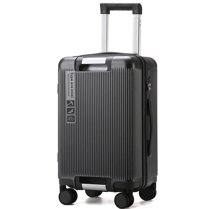 Luggage 24-Inch Large Capacity Leather Zipper Suitcase, Universal Trolley Case for College Students, Men & Women, 20-Inch Cabin Size