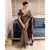 Königlicher Satin Zari Pailletten-Sari – Premium Designer Festtagsmode