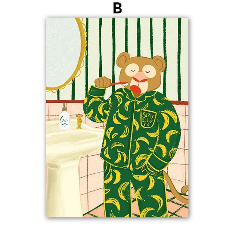 

Girl Bear Leopard Cat Dog Flowers Abstract Posters And Prints Wall Art Canvas Painting Pictures Hotel Bar For Living Room Decor 21cm×30cm NoFrame