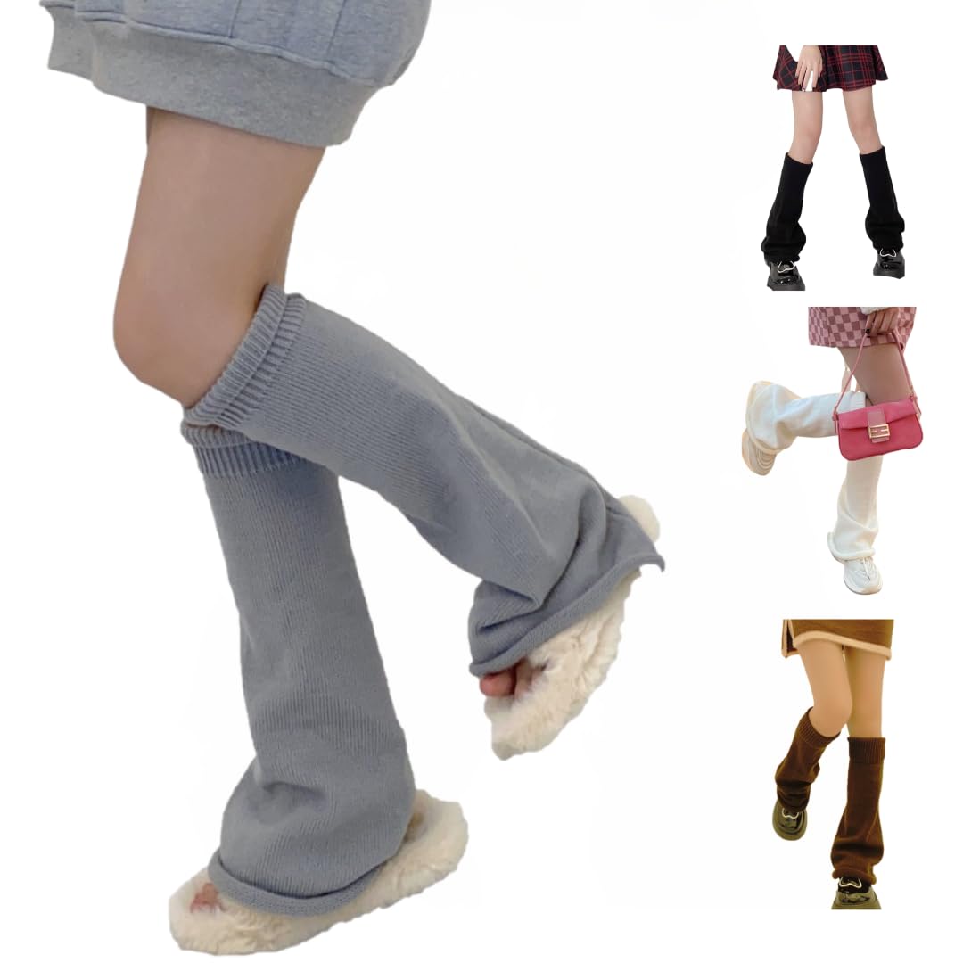 

RioSole Свободные носки для ног Харадзюку Защита от холода Гетры Грелки, Гяру, Стиль, Женские (Длинный, Серый) серый