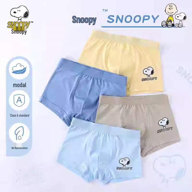 Snoopy Boys' Cotton Boxer Briefs - A-Class Shorts for Little to Large Boys