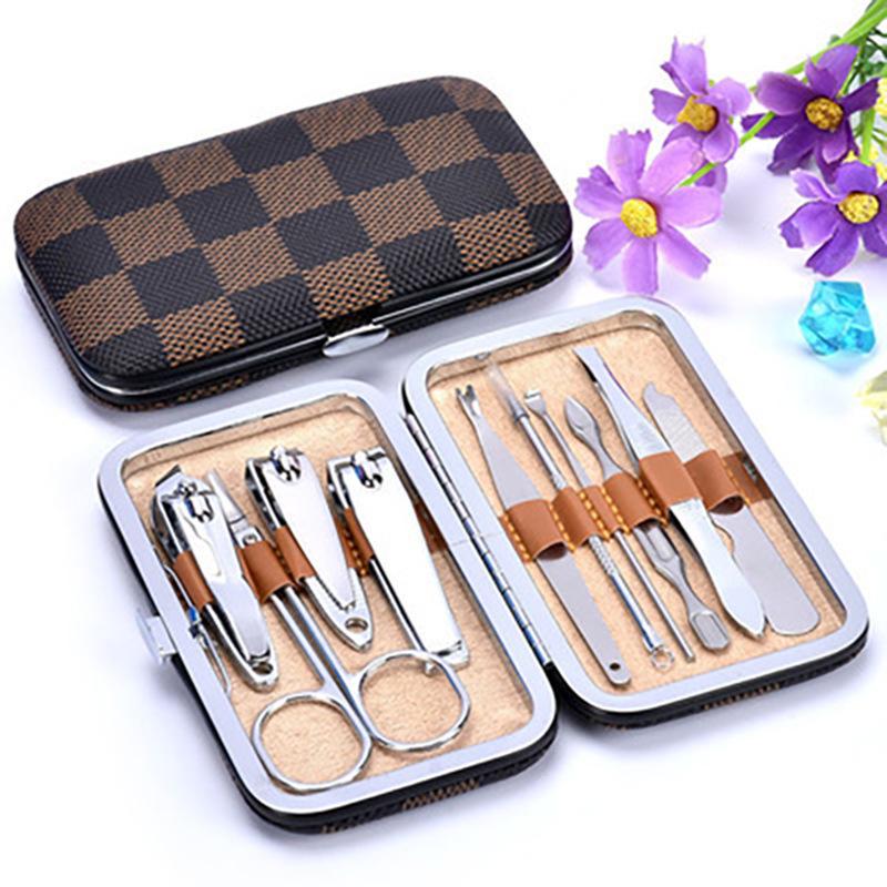 Portable 10-Piece Manicure Tool Set: Leather Box Nail Clippers and Household Beauty Kit