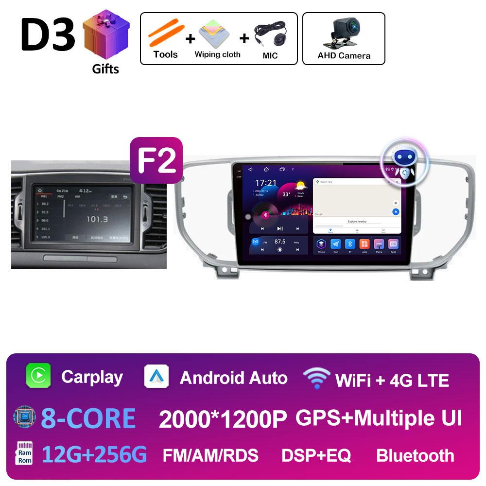 Bluetooth Android 14For KIA Sportage 4 QL 2016 2017 2018 Navigation GPS Car Radio Video Player Wireless Carplay WIFI Accessories