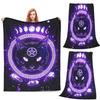 Halloween Cat With Moon Anime Satanic  Blanket Fleece Sofa Throw Blanket Multi-function for Couch Bedding Travel Throws Quilt