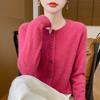 Qinghe Cashmere Women's 30% Cashmere Cardigan - Soft & Warm Wool Blend Sweater