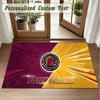 Crystal Velvet Square Rug Custom NameBrisbane Broncos Pattern Non Slip Home Floor Decor Rug