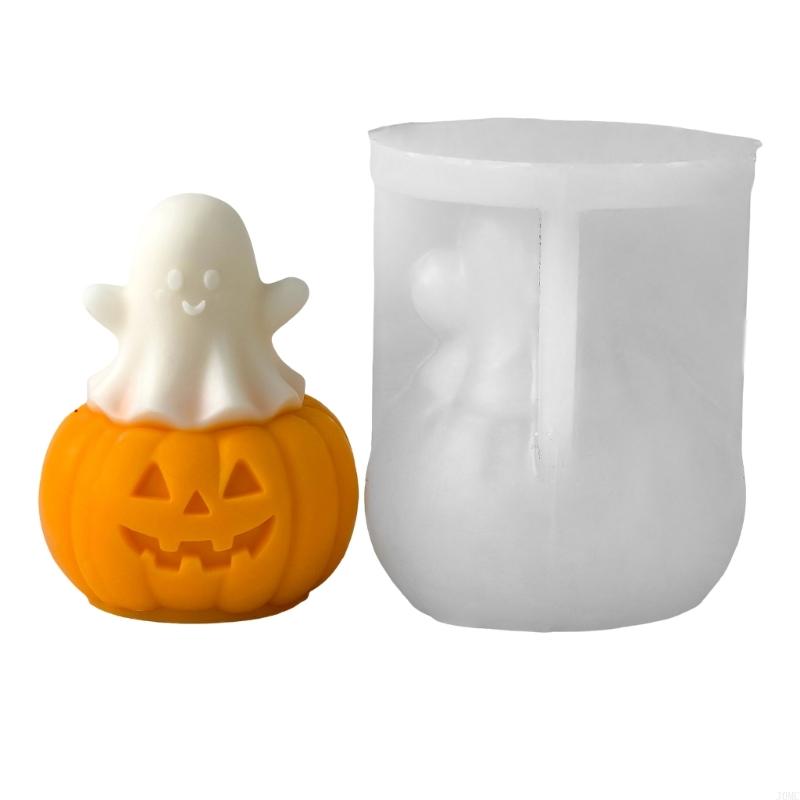 Creative Halloween Silicone Mold For DIY Scented Making Durable Ghosty Pumpkin Design J0MC