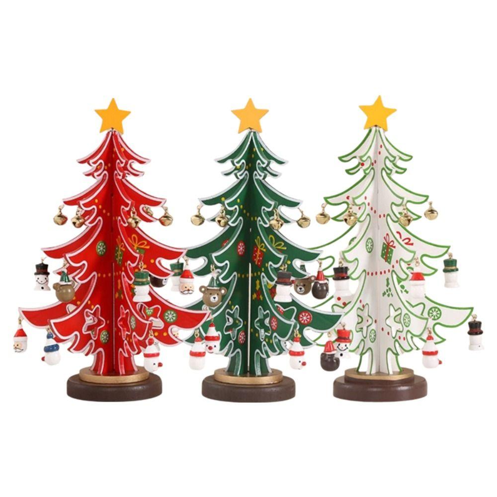 Wooden Material Christmas Tree Ornament Stereo Structure Christmas Decoration  Home