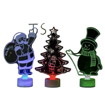 New Luminous Colorful Acrylic Christmas Tree, Snowman, Santa Claus Gift, Christmas Decoration Product