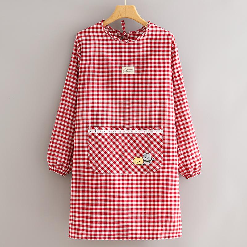 2023 Women's Cute Long Sleeve Kitchen Apron – Breathable, Stain & Wear Resistant Cooking Smock