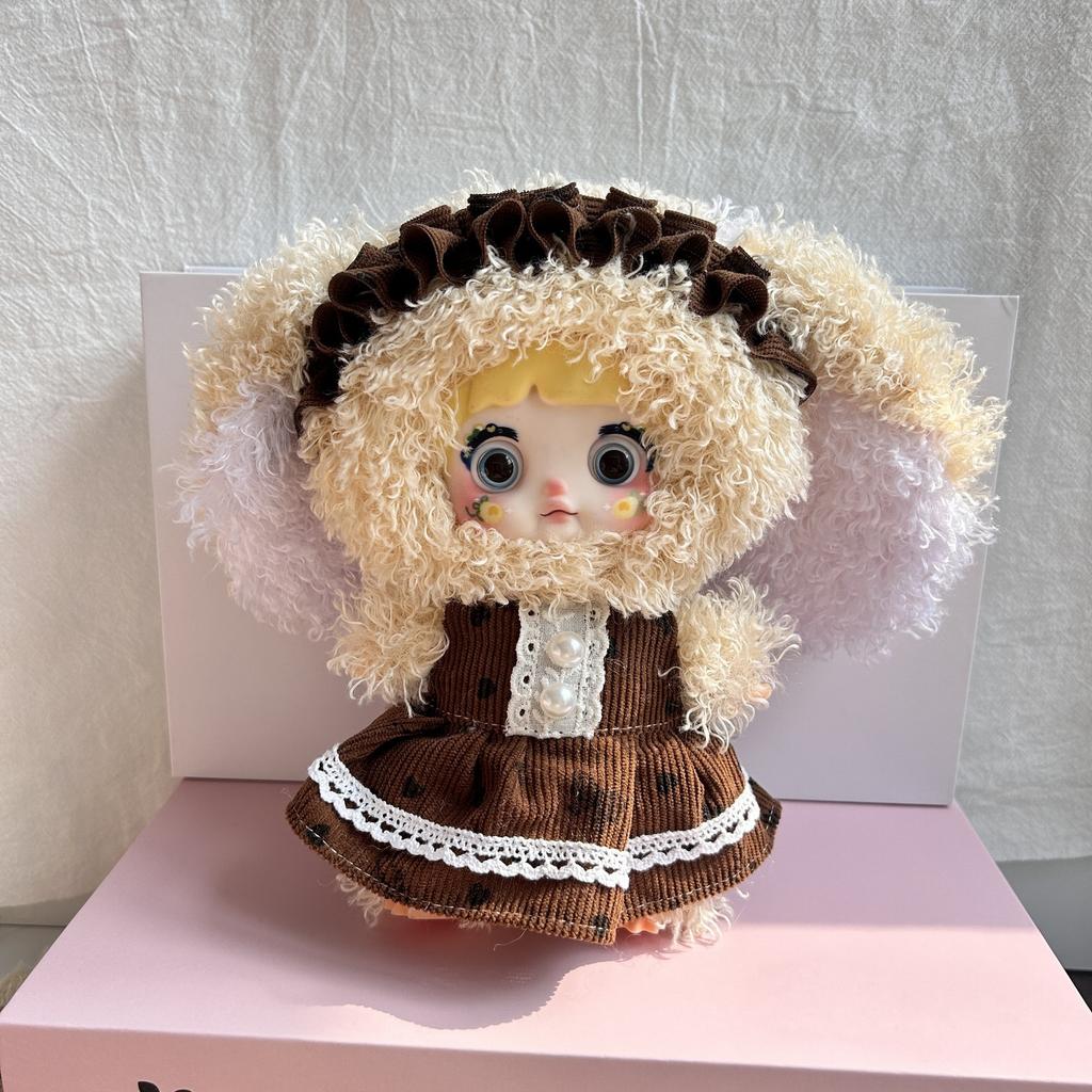Cartoon Cute Vinyl Face Lolita Lace Dress Plush Doll Pendant Keychain Backpack Hangings Decoration Gifts