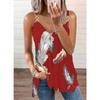 2023 Fashion Sleeveless  Leaf Print Blouse For Woman V Neck Zipper Loose Shirts Elegant Casual Stylish Tops Summer Blusas 26506