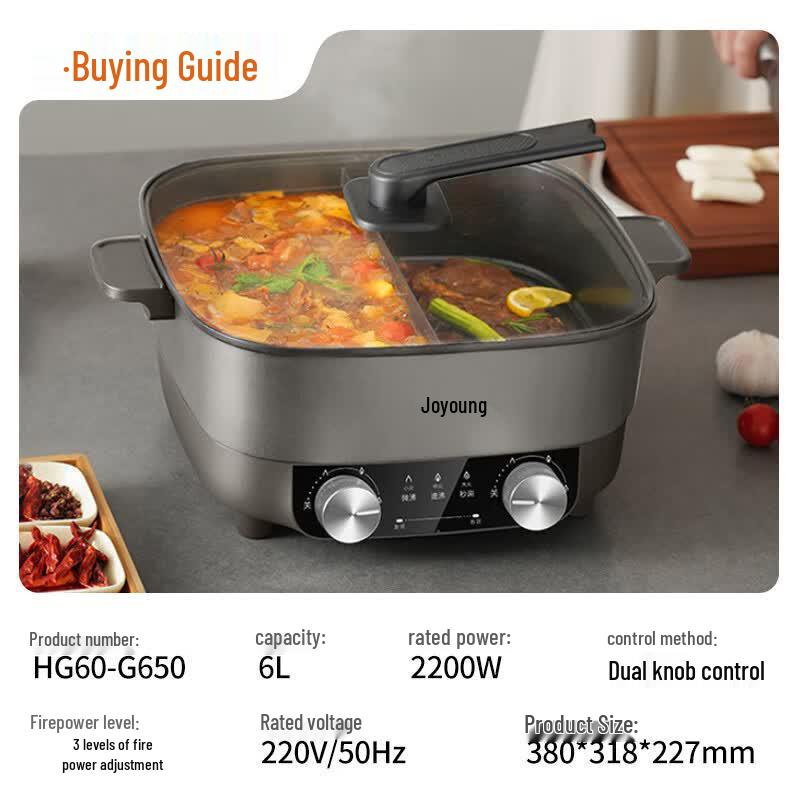 Joyoung Multi-function Electric Hot Pot (6L) CN Plug (adapter Included)