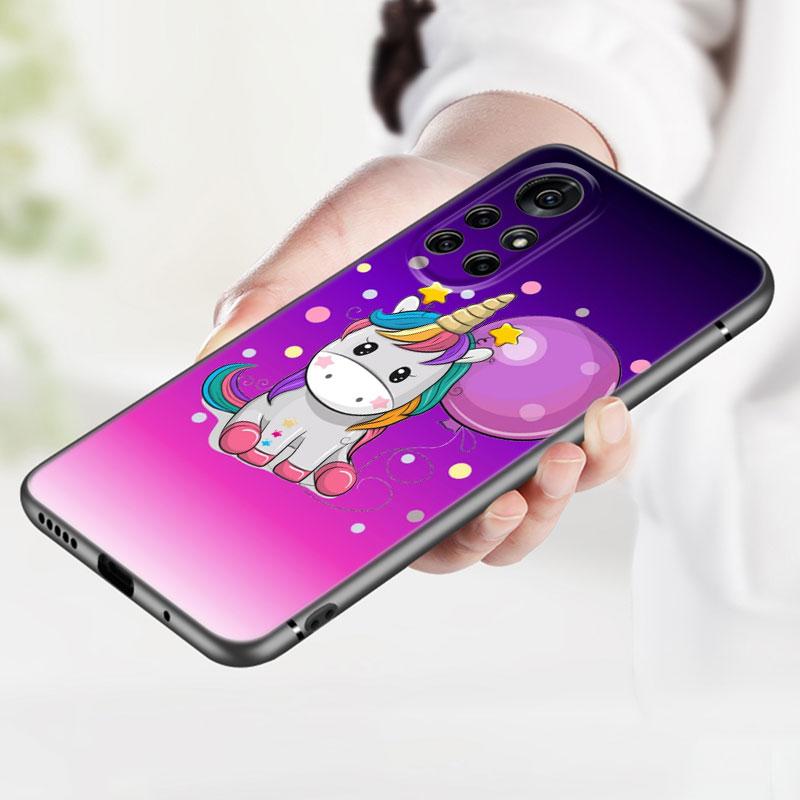 Cute Cartoon Unicorn Phone Case For Huawei Honor 60 50 SE 30S Mate 30 20 10 Lite 40 Nova 9 8 Pro Y60 8i 7i 7SE 5T Premium