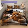 Set Biancheria da Letto Orsacchiotto Anime 3 Pezzi - Include Una Copripiumino e Due Federe (Nessun nucleo) - Perfetto per la Decorazione della Camera da Letto e della Camera degli Ospiti,