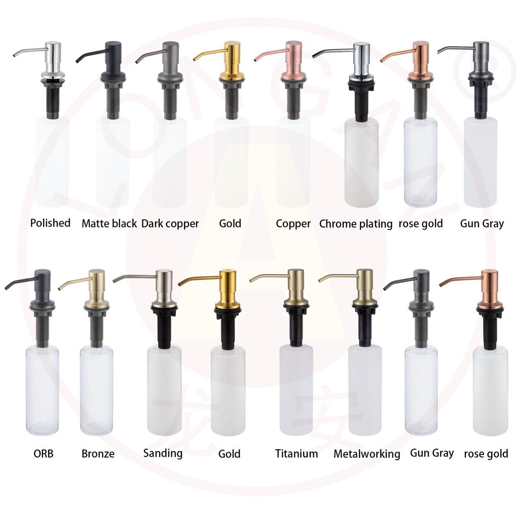Custom 500ml Kitchen Manual Black Hand Dish Soap Dispenser Stainless Steel for Kitchen Sink Factory in China