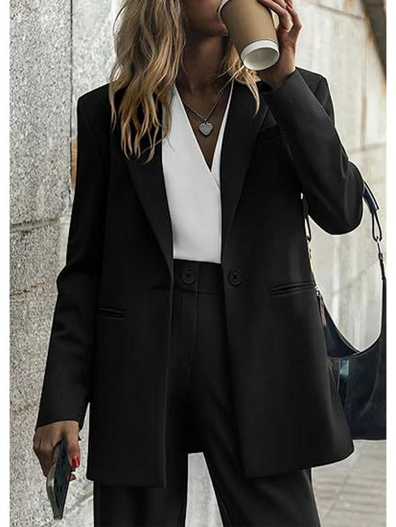 2025 Women's Autumn/Winter Fashion: Elegant Solid Color Suit & Pants Set