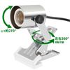 Dotoy Clip Light Desk Lamp for Plants, Turtles, Amphibians, and Reptiles, Energy-Saving LED, Chrome, E26 Bulb Not Included
