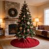 Christmas Tree Skirt Knitted Tree Skirt Cover With Decorative Embellishments For Holiday Parties And Gift Giving