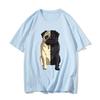 Pug Pattern Printing Tshirts UnisexWomen Lovely Cartoon Animal Tshirts Streetwear Short Sleeve T Shirts 100 Cotton High Quality