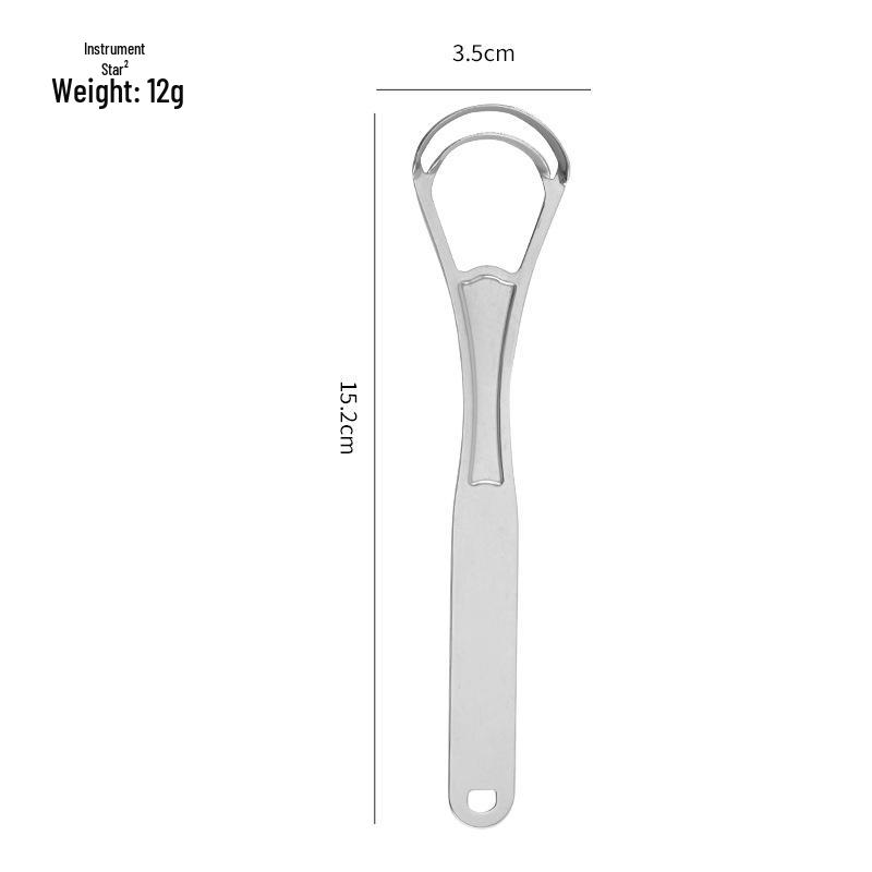 

Double-Layer Stainless Steel Tongue Scraper - Removes Bad Breath & Coating, Oral Hygiene Cleaner (Black)