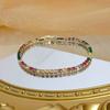 Colored zircon bracelet with diamond inlay crafted with precision, perfect for gifting and everyday wear, made of hypoallergenic material