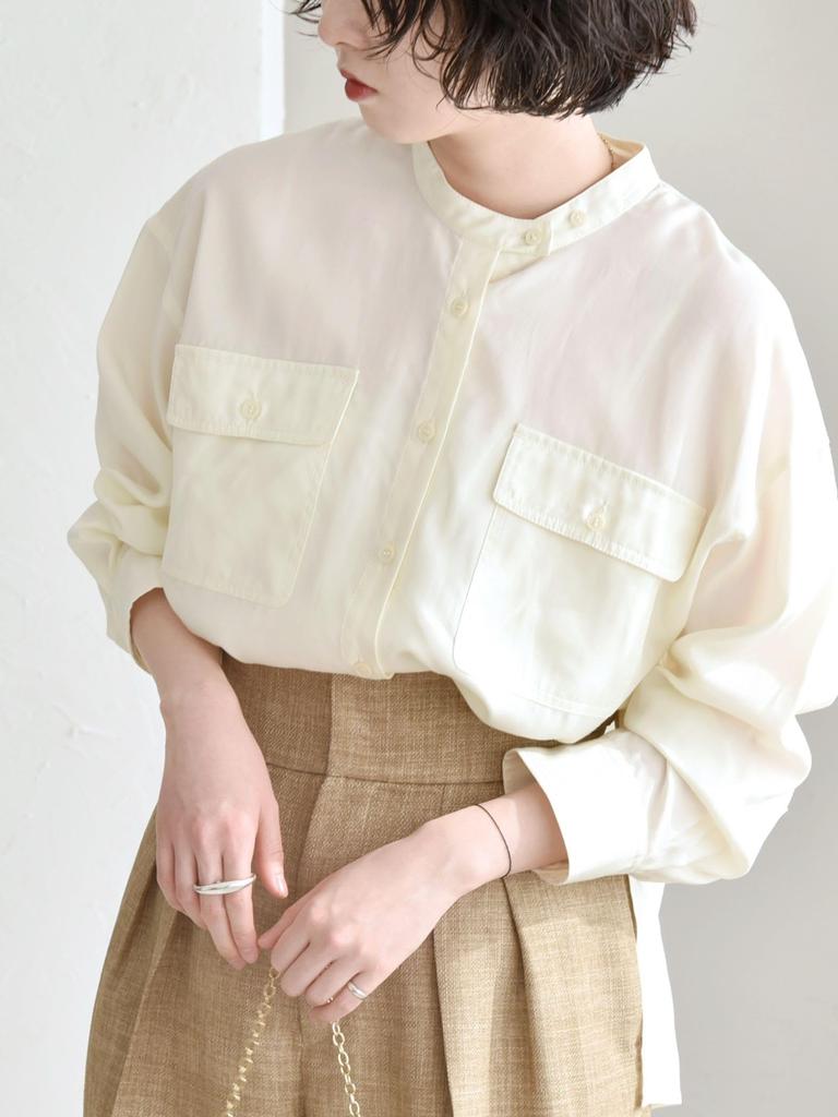 Caranciel Long Sleeve Hand Dressy One 611100023 Women's Shirt, Washable, Workwear, SS25, Natural, Size,