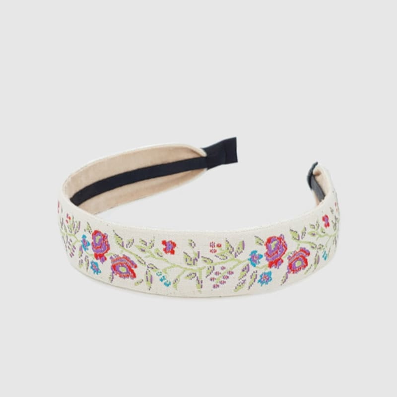 LALA Rose Pattern Hairband P-White Red