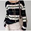 RARAMA 2026 Striped T-Shirt Lyocell Tencel Wool Blend One-Shoulder Convertible Vintage Style Sun Protection Cover-Up