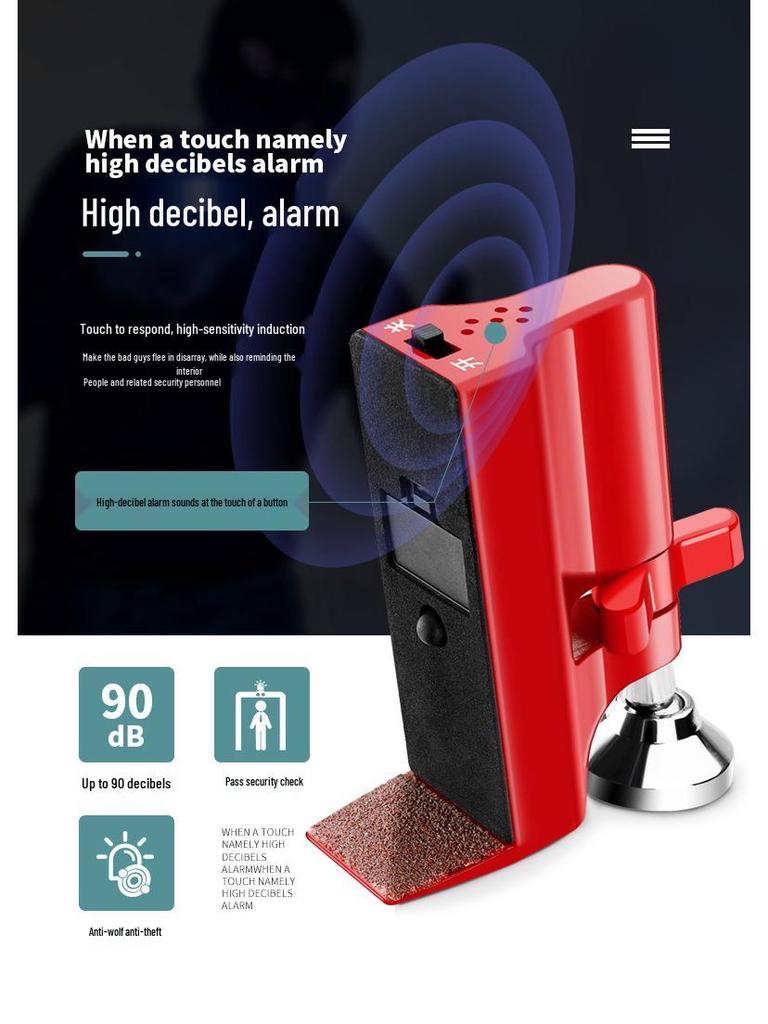 Diebstahlschutz Türstopper Alarm: Sicherheitsvorrichtung für Zuhause, Hotel, Mietsicherheit