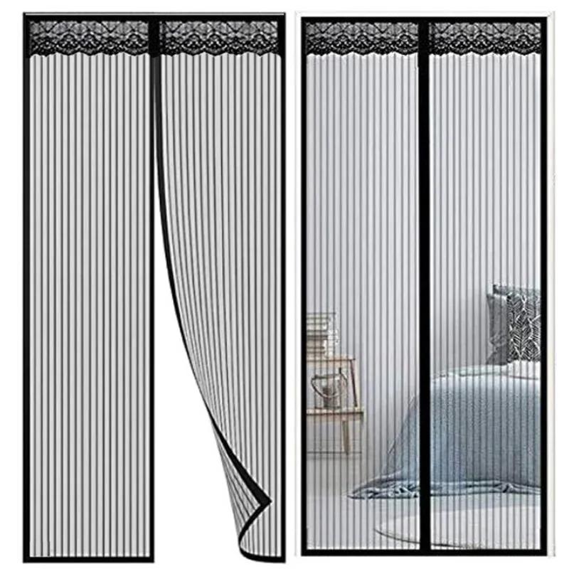 1pcs 100x210CM electromagnetic door curtain mesh door mosquito fly curtain automatic closing magnetic soft gauze door curtain