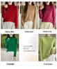 Women's Slimming Wool Sweater - Half High Neck, Long Sleeve, Loose Velvet Pullover, Versatile Knitwear for Autumn/Winter.