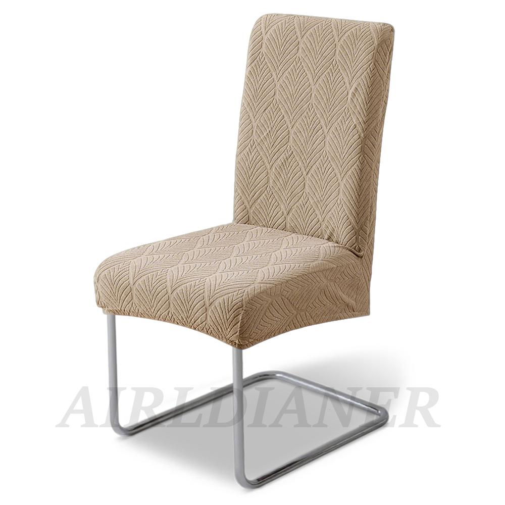 Waterproof Fabric Chair Cover Leaf Pattern Jacquard Chair Seat Slipcover Piain Dining Seat Case with TPU Membrane Restaurant