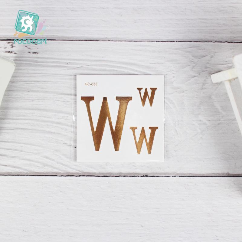 Waterproof Metallic Sports & Party Letter and Number Tattoo Stickers