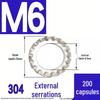 304 Stainless Steel External & Internal Tooth Lock Washer, Anti-Slip, Anti-Loosening, Size M6-M30