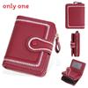 Womens Short Wallet With Zipper Closure And Embroidered Design For Daily Use