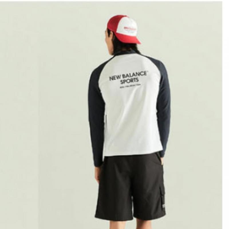 New Balance Club Nbmdd32703 Wh Summer Zip Up Rash Guard Unisex Male