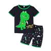 Toddler Boy Clothes Shorts Set Green Dinosaur Print Pajamas Cotton Crewneck Tees Shorts Set Summer Casual Outfit