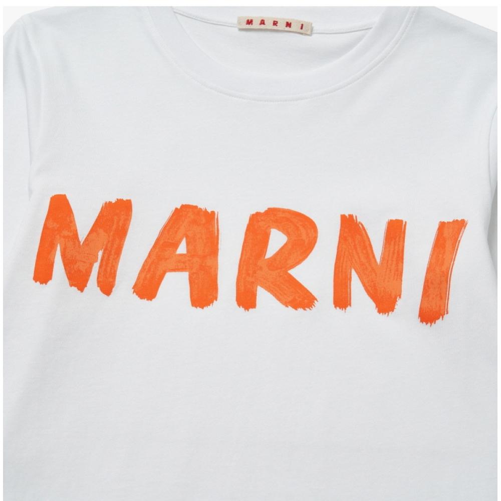 Marni Thje0294p1 UScS11 Low01 Paint Logo Print Women S Long Sleeve Tee