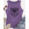 2026 New Geometric Moth Star Moon Print Round Neck Women Sleeveless Vest Soft Comfort Versatile Casual Summer Tank Top