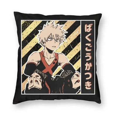 My Hero Academia Yastık Kılıfları Kanepe Dekorasyonu Katsuki Bakugou Anime Kare Kırlent Kılıfı 40x40cm