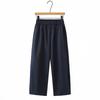 2026 Spring High Waist Plus Size Elastic Cropped Pants for Women: Slimming, Casual Banana Style