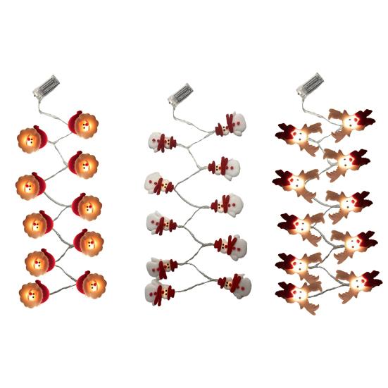 Schneemann Girlande Lichterkette Batteriebetrieben LED Weihnachtsbeleuchtung Weihnachtsdeko für Innen Außen Baum