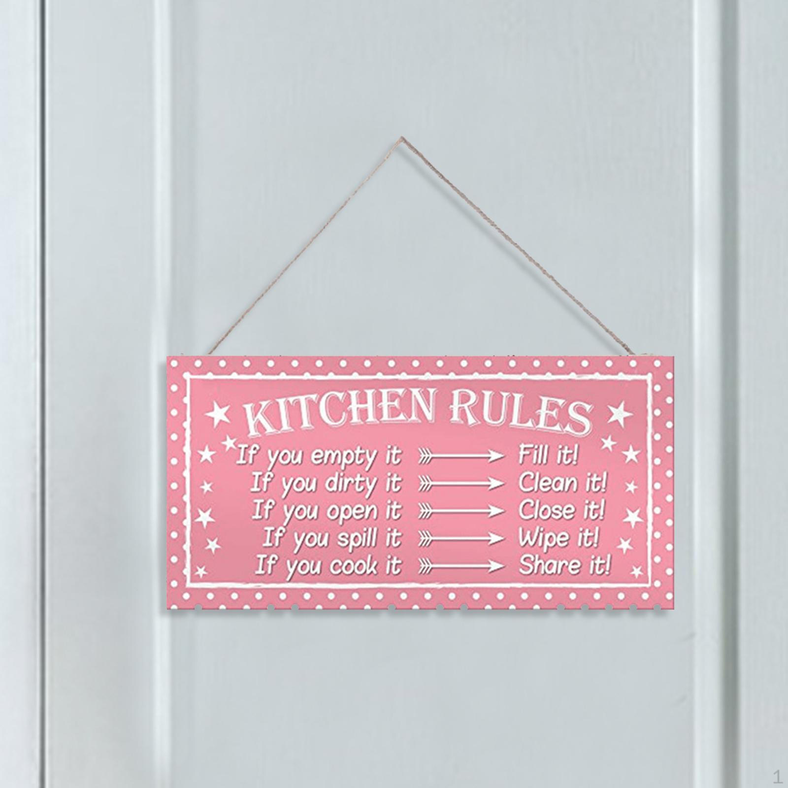 

Подвесные правила кухни, деревянный декоративный знак, декоративная табличка, прямоугольная для столовой 20x10 cm
