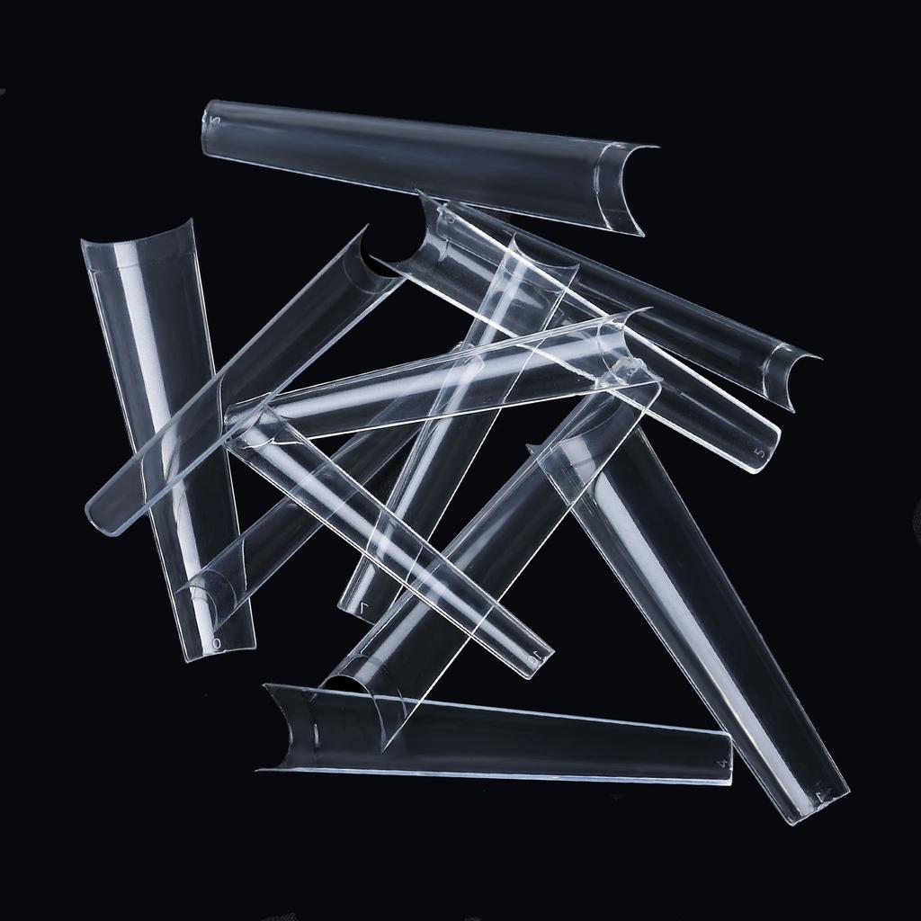 504 peças pontas de unha stiletto extra longas transparentes meia capa pontas de unha falsas tamanho 12