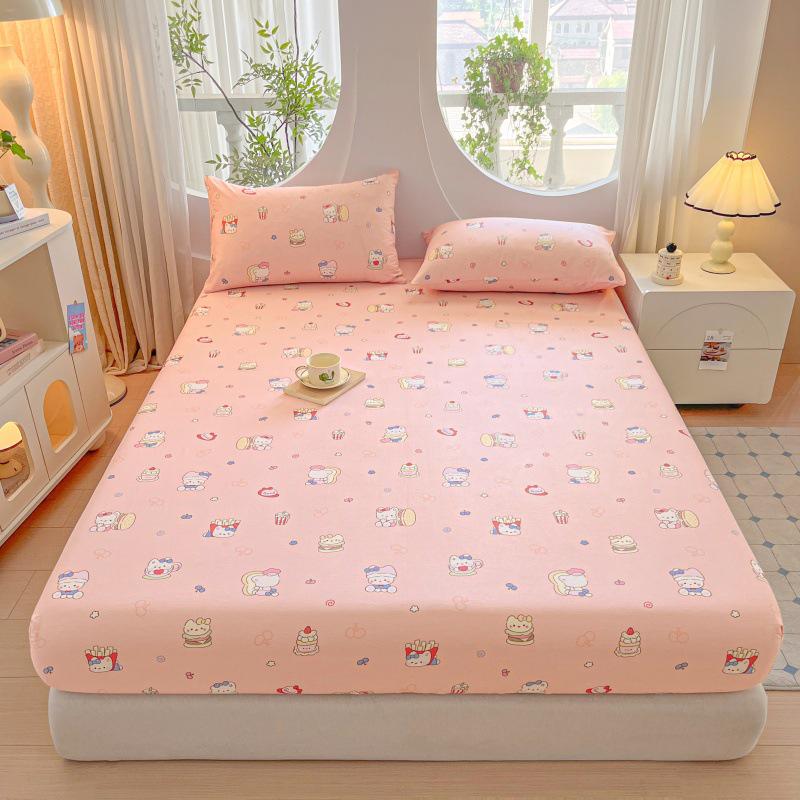 100% Cotton Fitted Sheet: Soft, Printed, Moisture-Wicking, Sweat-Absorbing, Anti-Static Mattress Protector