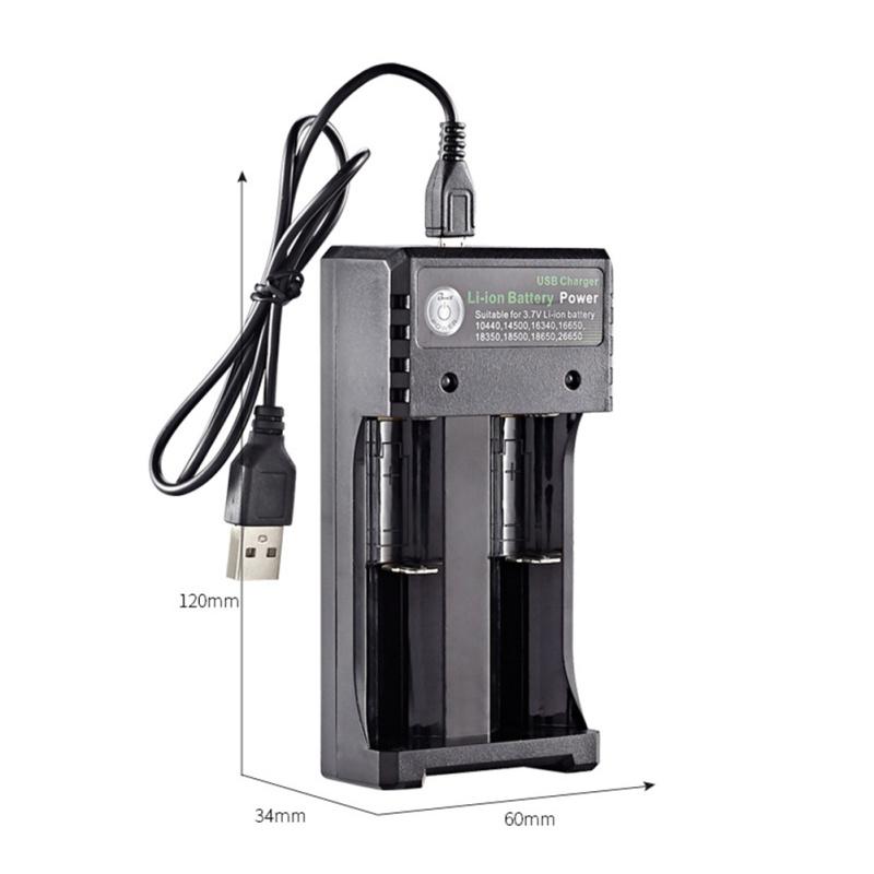 2-Steckplatz-USB-18650-Akkuladegerät Dualer unabhängiger Ladeadapter 3,7 V 4,2 V Lithium-Akku-Ladegerät