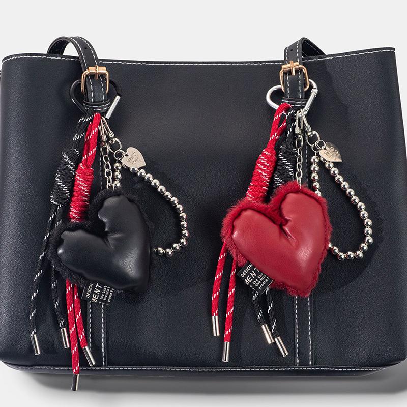 Plush Heart Shape Mini Backpack Hanging Handbag Pendant Bag Pendant Bags Accessories KTB