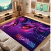 City Cyberpunk Theme Crystal Velvet Floor Rug Personalized Custom Name Text Warm Carpet Home Decoration