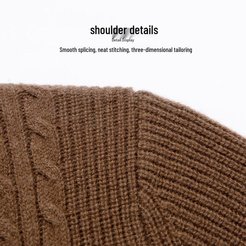 Hodo Men's 520g Heavy Pure Wool Semi-High Collar Sweater